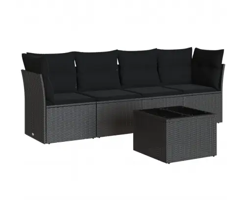 5-Daļīgs Dārza Dīvāna Komplekts Ar Matračiem, Pe Rotangpalma Vidaxl