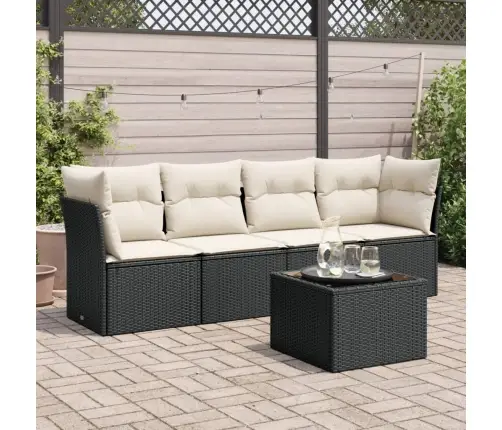 5-Daļīgs Dārza Dīvāna Komplekts Ar Matračiem, Pe Rotangpalma Vidaxl