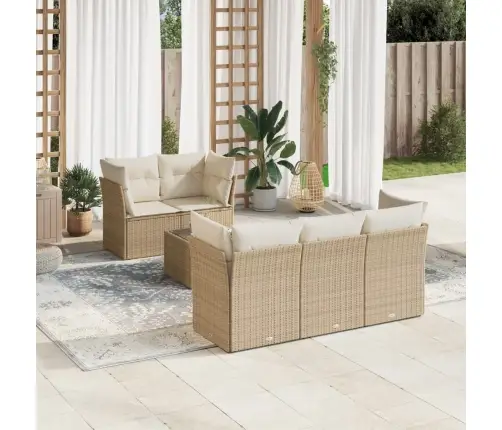 6-Osaline Aiadiivani Komplekt Patjadega, Beež, Polürotang