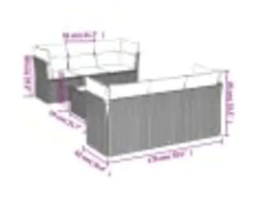 Sofos Komplektas Su Pagalvėlėmis, 7 Dalių, Pilkas, Poliratanas