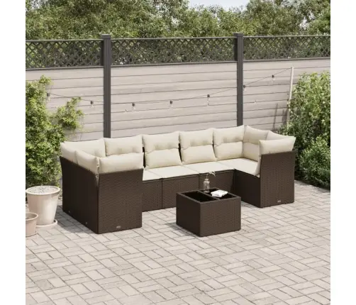 8-Osaline Aiadiivani Komplekt Patjadega, Pruun, Polürotang