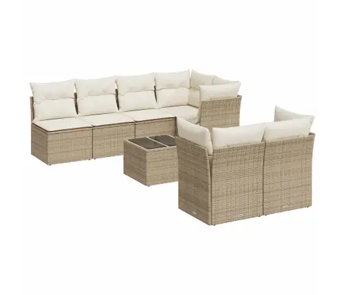 8-Osaline Aiadiivani Komplekt Patjadega, Beež, Polürotang