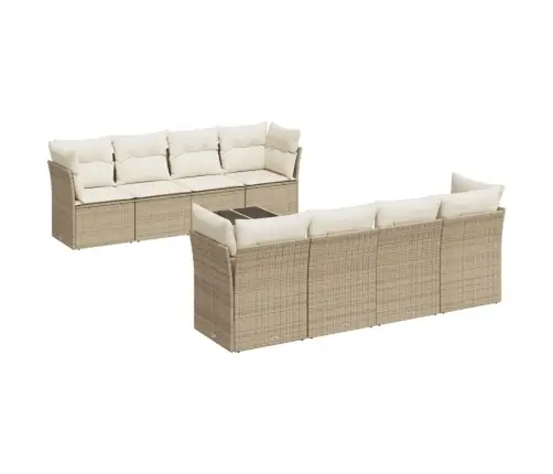 9-Daļīgs Dārza Dīvānu Komplekts, Matrači, Bēša Pe Rotangpalma Vidaxl 9-Daļīgs Dārza Dīvānu Komplekts, Matrači, Bēša Pe Rotangpalma Vidaxl