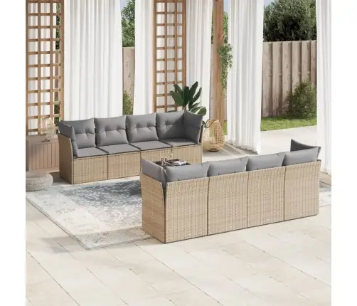 9-Osaline Aiadiivani Komplekt Patjadega, Beež, Polürotang