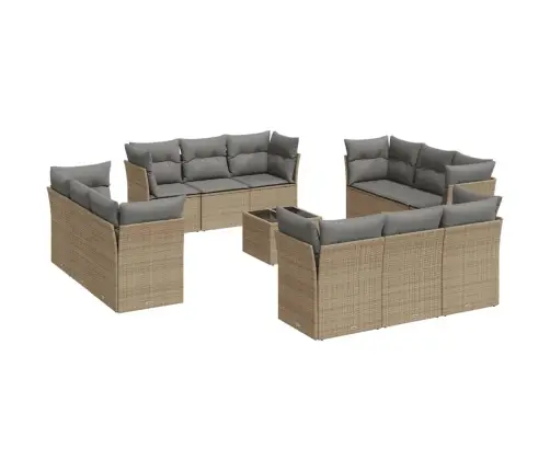 13-Osaline Aiadiivani Komplekt Patjadega, Beež , Polürotang