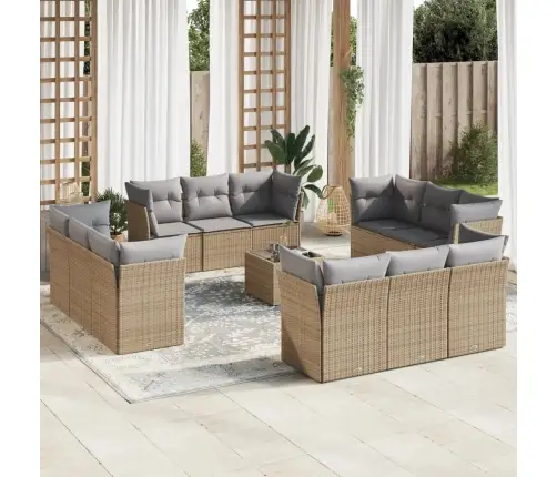 13-Osaline Aiadiivani Komplekt Patjadega, Beež , Polürotang