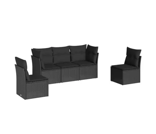 5-Osaline Aiadiivanikomplekt Patjadega, Must, Polürotang