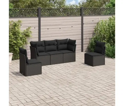 5-Osaline Aiadiivanikomplekt Patjadega, Must, Polürotang