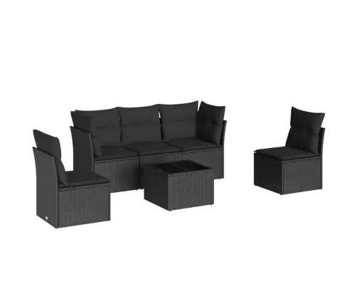 6-Osaline Aiadiivani Komplekt Patjadega, Must, Polürotang