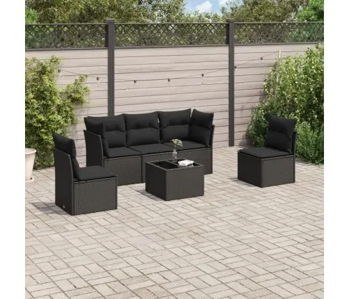 6-Osaline Aiadiivani Komplekt Patjadega, Must, Polürotang