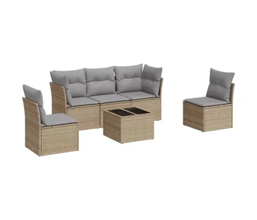 6-Osaline Aiadiivani Komplekt Patjadega, Beež, Polürotang