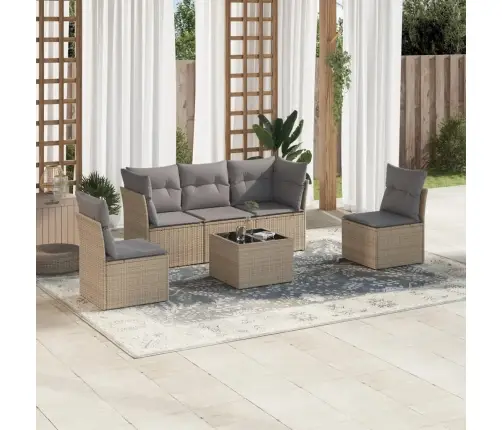 6-Osaline Aiadiivani Komplekt Patjadega, Beež, Polürotang