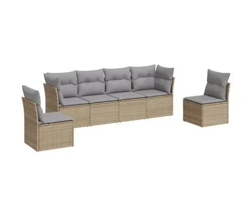 6-Osaline Aiadiivani Komplekt Patjadega, Beež, Polürotang