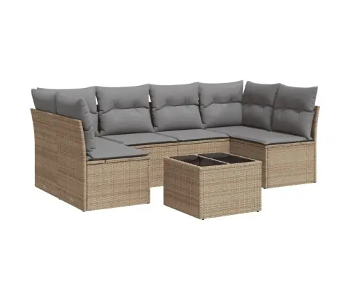 7-Osaline Aiadiivani Komplekt Patjadega, Beež, Polürotang