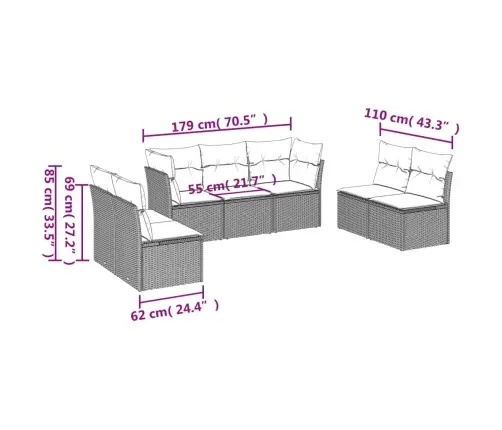 7-Osaline Aiadiivani Komplekt Patjadega, Must, Polürotang