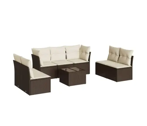 8-Osaline Aiadiivani Komplekt Patjadega, Pruun, Polürotang