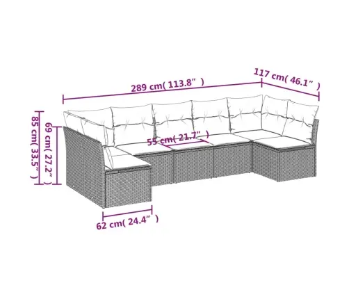 7-Daļīgs Dārza Dīvāna Komplekts, Matrači, Bēša Pe Rotangpalma Vidaxl 7-Daļīgs Dārza Dīvāna Komplekts, Matrači, Bēša Pe Rotangpalma Vidaxl