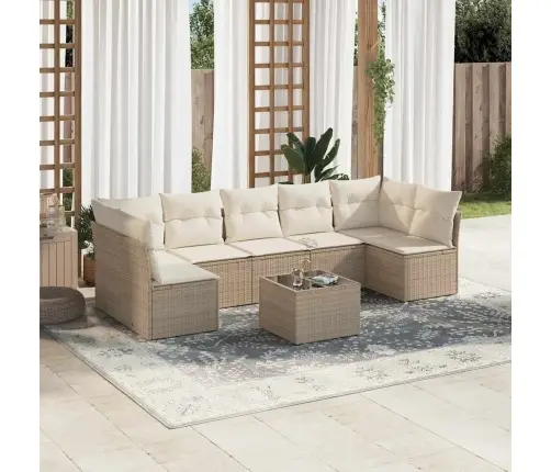 8-Osaline Aiadiivani Komplekt Patjadega, Beež, Polürotang