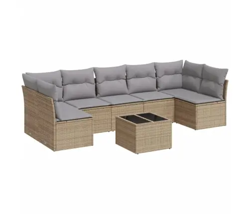 8-Osaline Aiadiivani Komplekt Patjadega, Beež, Polürotang