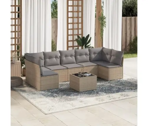 8-Osaline Aiadiivani Komplekt Patjadega, Beež, Polürotang