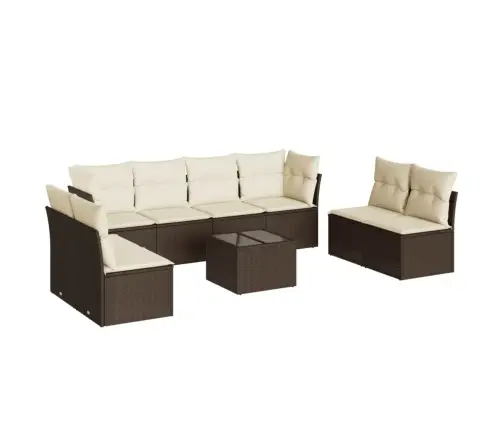 9-Osaline Aiadiivani Komplekt Patjadega, Pruun, Polürotang