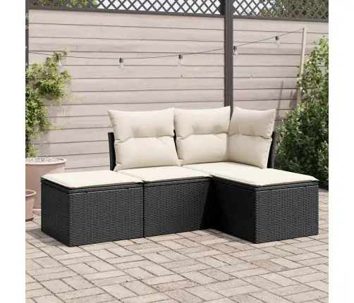 4-Daļīgs Dārza Dīvāna Komplekts Ar Matračiem, Pe Rotangpalma Vidaxl