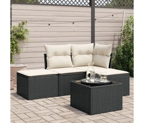 5-Osaline Aiadiivanikomplekt Patjadega, Must, Polürotang