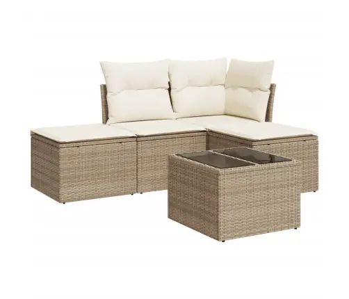 5-Osaline Aiadiivani Komplekt Patjadega, Beež, Polürotang