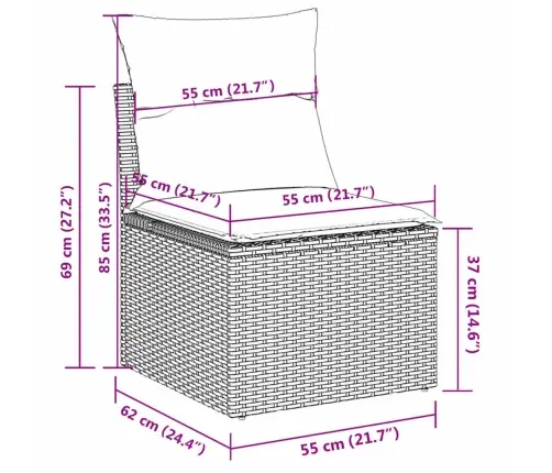 5-Osaline Aiadiivani Komplekt Patjadega, Beež, Polürotang