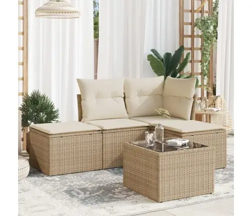 5-Osaline Aiadiivani Komplekt Patjadega, Beež, Polürotang