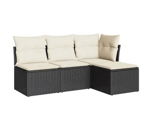 4-Osaline Aiadiivani Komplekt Patjadega, Must, Polürotang