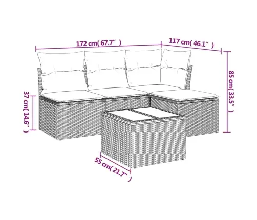5-Osaline Aiadiivani Komplekt Patjadega, Beež, Polürotang