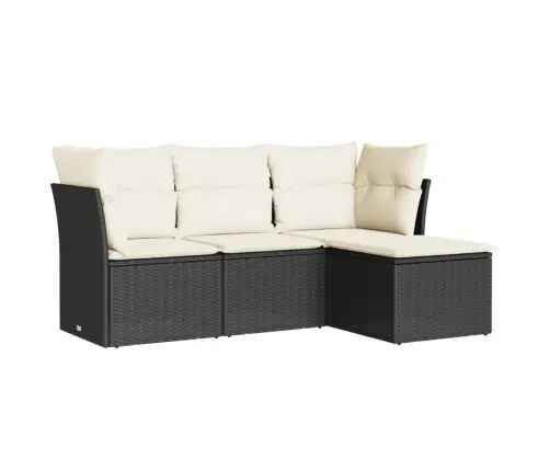 4-Osaline Aiadiivani Komplekt Patjadega, Must, Polürotang