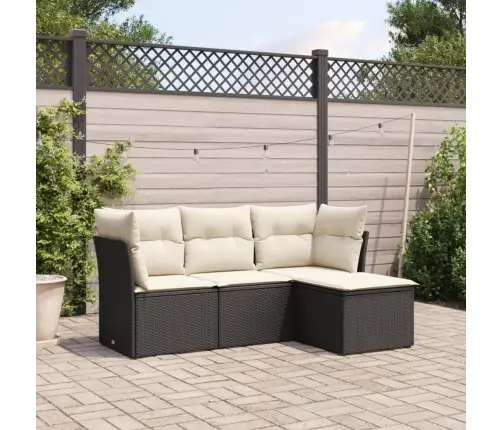 4-Osaline Aiadiivani Komplekt Patjadega, Must, Polürotang