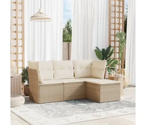 4-Osaline Aiadiivani Komplekt Patjadega, Beež, Polürotang