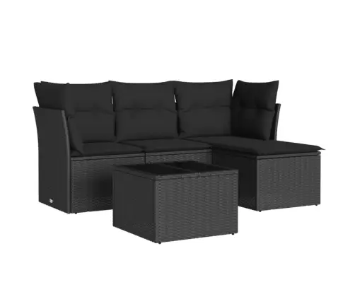 5-Daļīgs Dārza Dīvāna Komplekts Ar Matračiem, Pe Rotangpalma Vidaxl