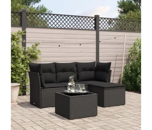 5-Daļīgs Dārza Dīvāna Komplekts Ar Matračiem, Pe Rotangpalma Vidaxl