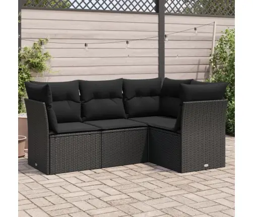 4-Daļīgs Dārza Dīvāna Komplekts Ar Matračiem, Pe Rotangpalma Vidaxl