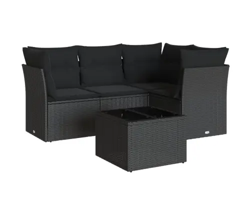 5-Osaline Aiadiivanikomplekt Patjadega, Must, Polürotang