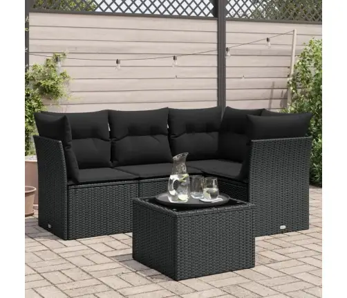 5-Osaline Aiadiivanikomplekt Patjadega, Must, Polürotang