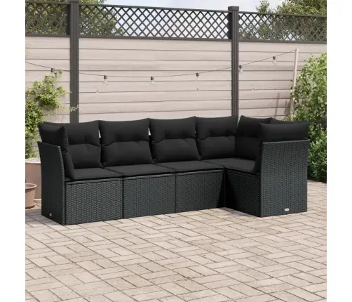 5-Daļīgs Dārza Dīvāna Komplekts Ar Matračiem, Pe Rotangpalma Vidaxl