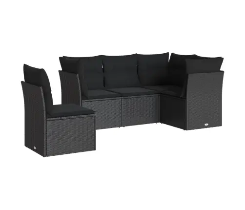 5-Osaline Aiadiivanikomplekt Patjadega, Must, Polürotang