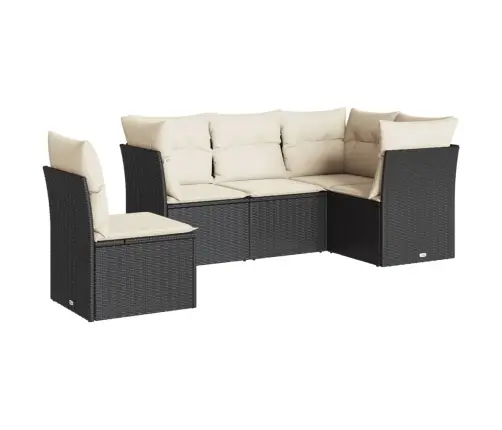 5-Daļīgs Dārza Dīvāna Komplekts Ar Matračiem, Pe Rotangpalma Vidaxl