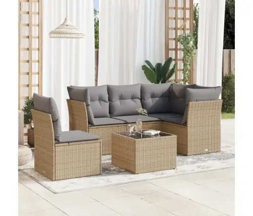 6-Osaline Aiadiivani Komplekt Patjadega, Beež, Polürotang