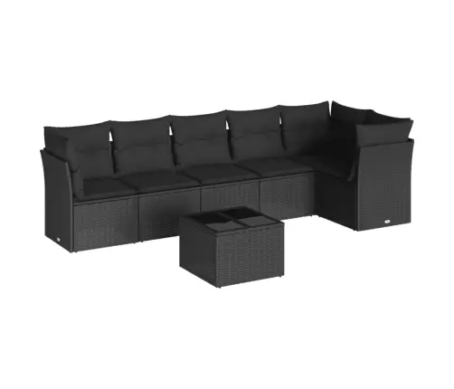 7-Osaline Aiadiivani Komplekt Patjadega, Must, Polürotang