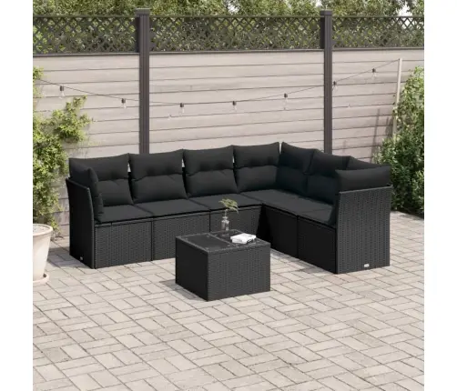 7-Osaline Aiadiivani Komplekt Patjadega, Must, Polürotang