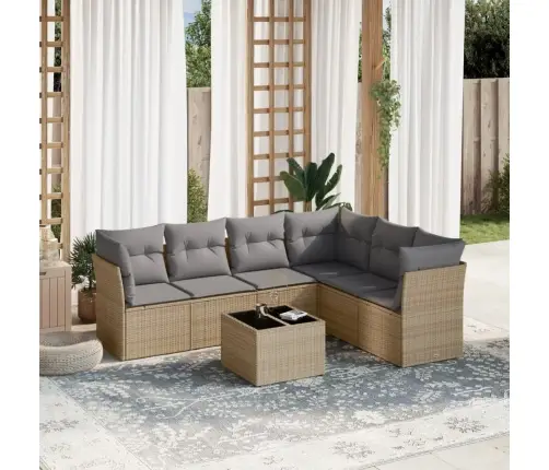 7-Osaline Aiadiivani Komplekt Patjadega, Beež, Polürotang