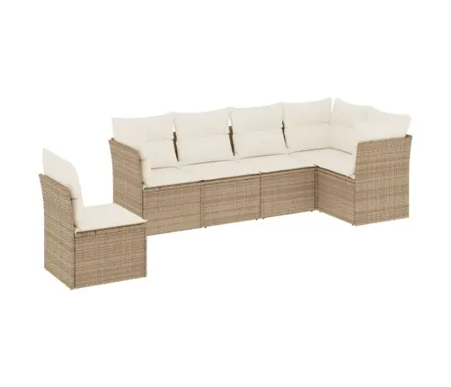 6-Osaline Aiadiivani Komplekt Patjadega, Beež, Polürotang