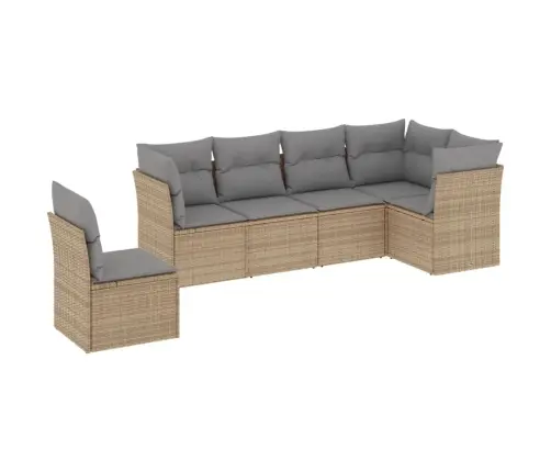 6-Osaline Aiadiivani Komplekt Patjadega, Beež, Polürotang