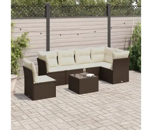 7-Daļīgs Dārza Dīvāna Komplekts Ar Matračiem, Melna Pe Vidaxl